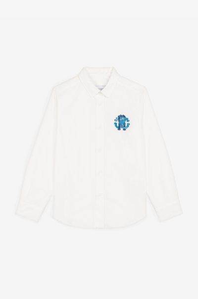 Ready To Wear Roberto Cavalli Boys (4-16Y) White Rc Monogram Cotton Shirt