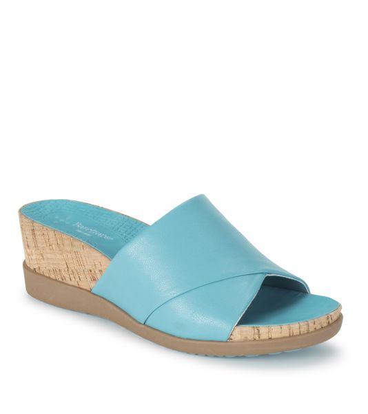 Quick Women Turquoise Baretraps Dawny Wedge Slide Sandal Posture Plus+ Sandals