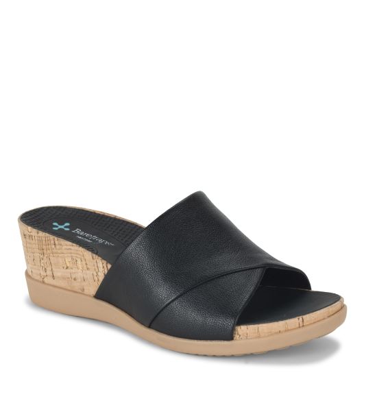 Black Bespoke Women Baretraps Dawny Wedge Slide Sandal Posture Plus+ Sandals