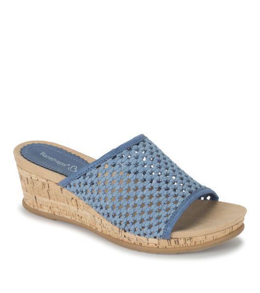 Baretraps Style Women Light Blue Slides & Slip On Sandals Flossey Wedge Slide Sandal