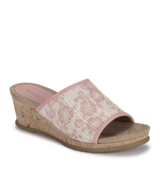 Slides & Slip On Sandals Flossey Wedge Slide Sandal Natural/Coral Flower Discount Women Baretraps