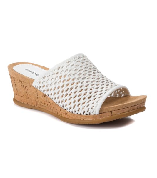 Baretraps Flossey Wedge Slide Sandal Women White Organic Slides & Slip On Sandals