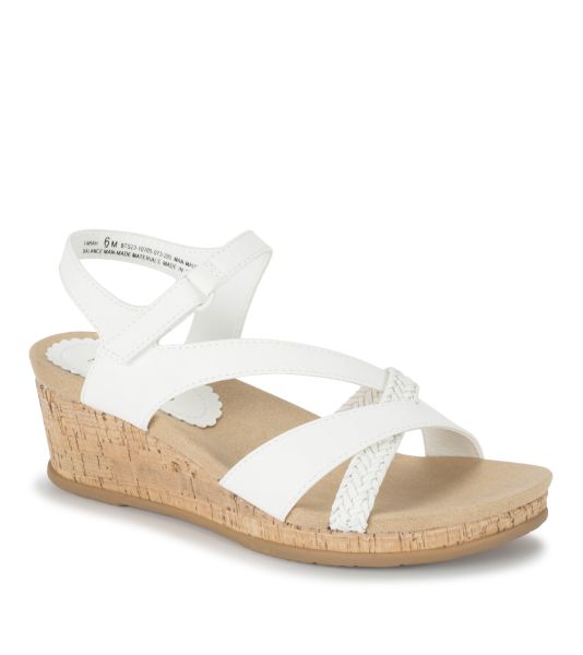 Women White Farah Wedge Sandal Wedge Sandals Convenient Baretraps